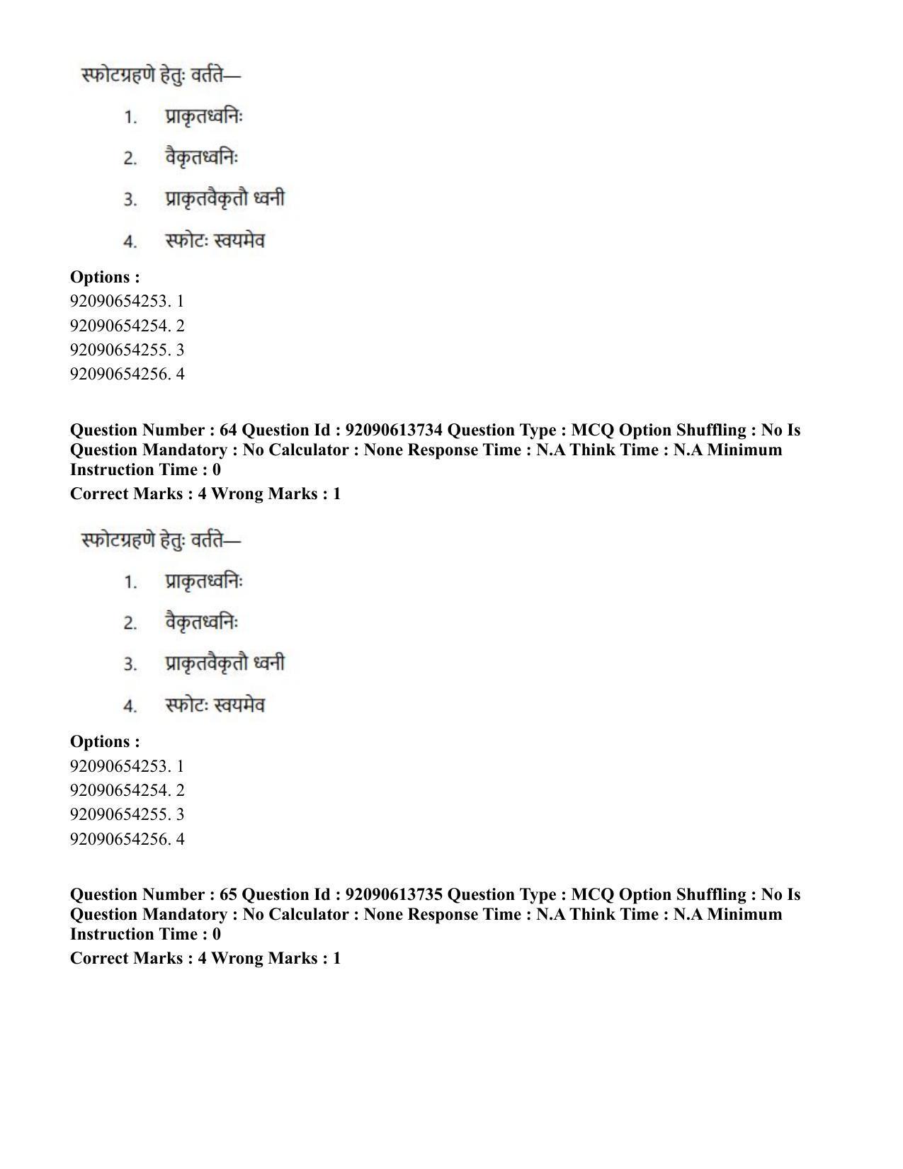 CUET PG 2023: ACQP25 – Vyakaran (BHU)(Eng)-Shift 2 (12-06-2023) Question Paper - Page 104