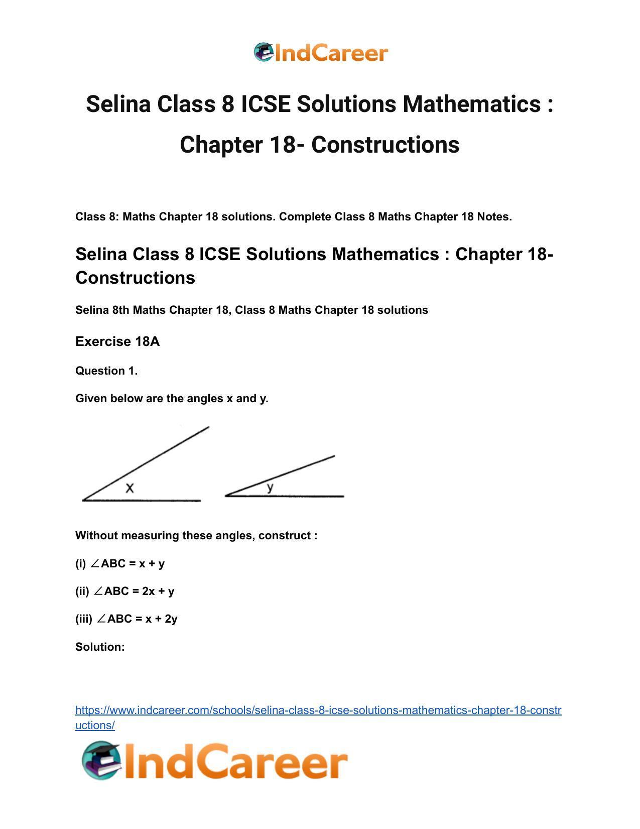 Selina Class 8 ICSE Solutions Mathematics : Chapter 18- Constructions - Page 2