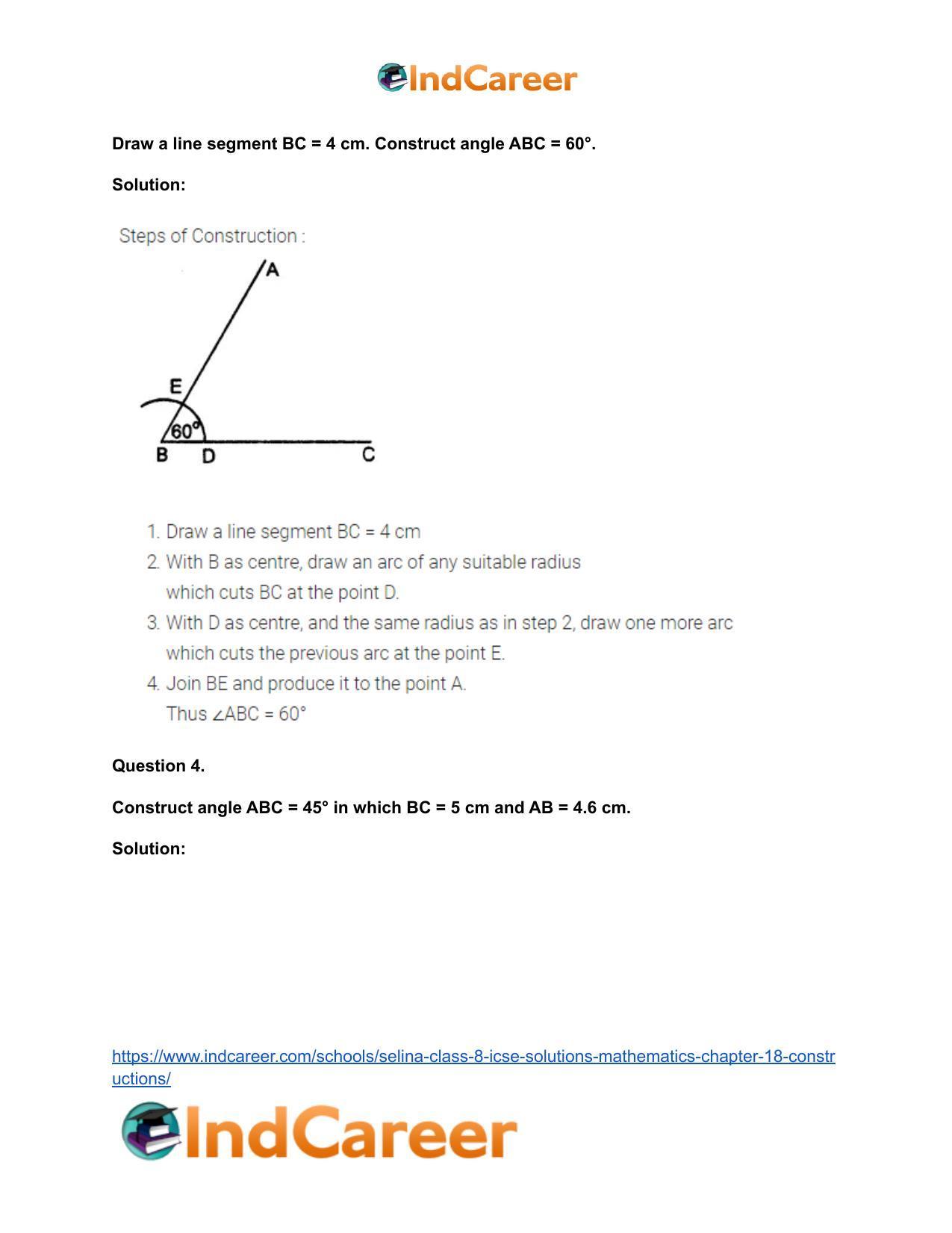Selina Class 8 ICSE Solutions Mathematics : Chapter 18- Constructions - Page 8