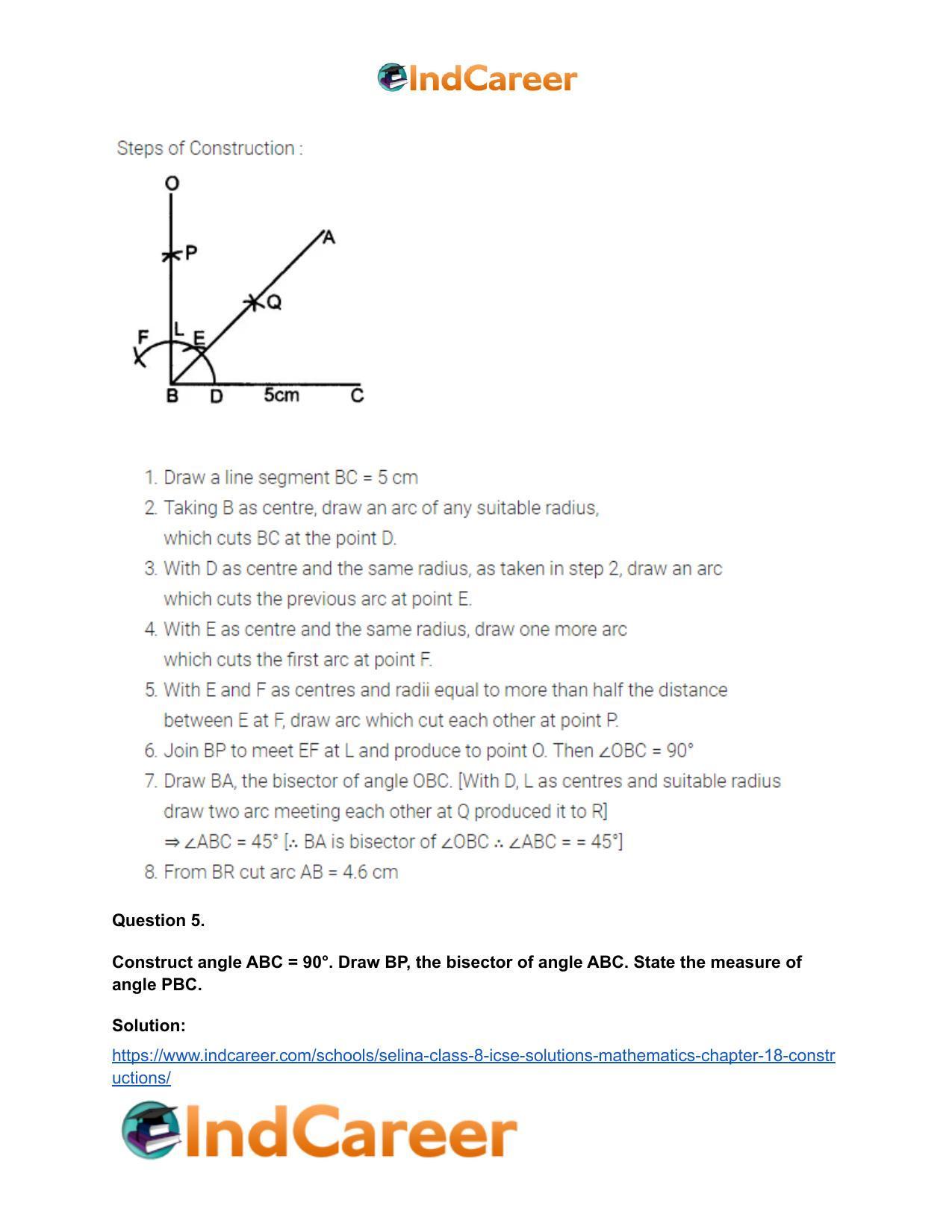 Selina Class 8 ICSE Solutions Mathematics : Chapter 18- Constructions - Page 9