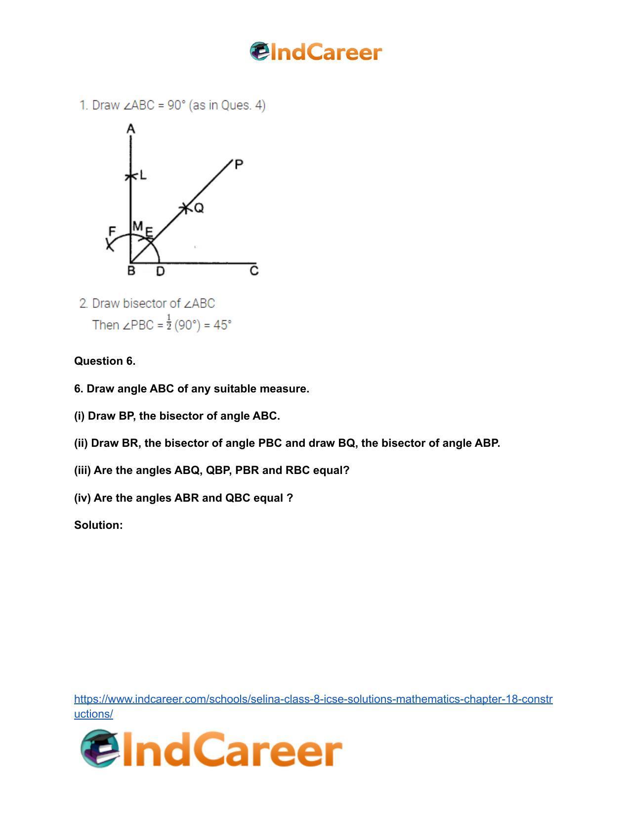 Selina Class 8 ICSE Solutions Mathematics : Chapter 18- Constructions - Page 10