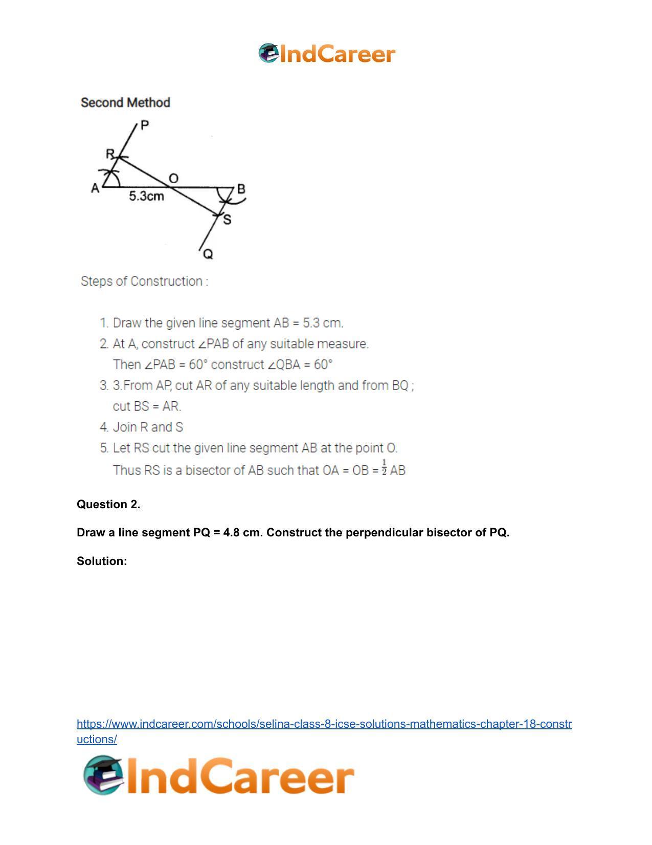 Selina Class 8 ICSE Solutions Mathematics : Chapter 18- Constructions - Page 13