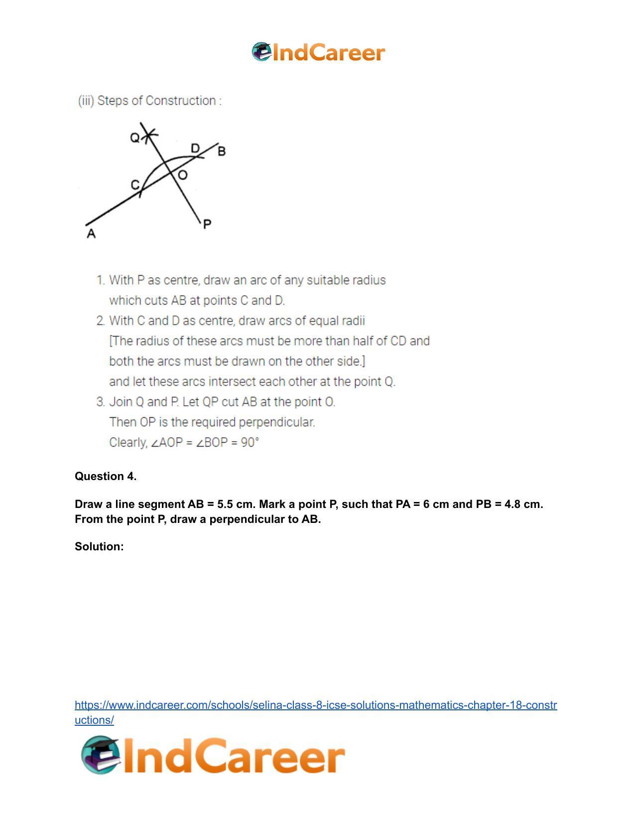 Selina Class 8 ICSE Solutions Mathematics : Chapter 18- Constructions - Page 18