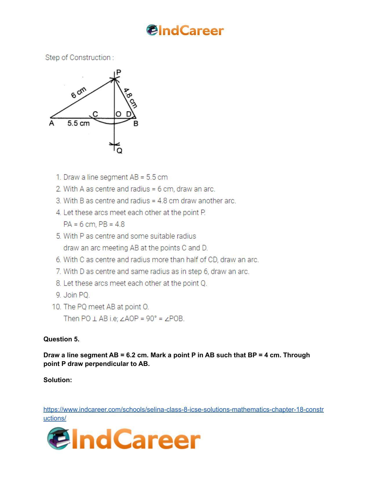 Selina Class 8 ICSE Solutions Mathematics : Chapter 18- Constructions - Page 19