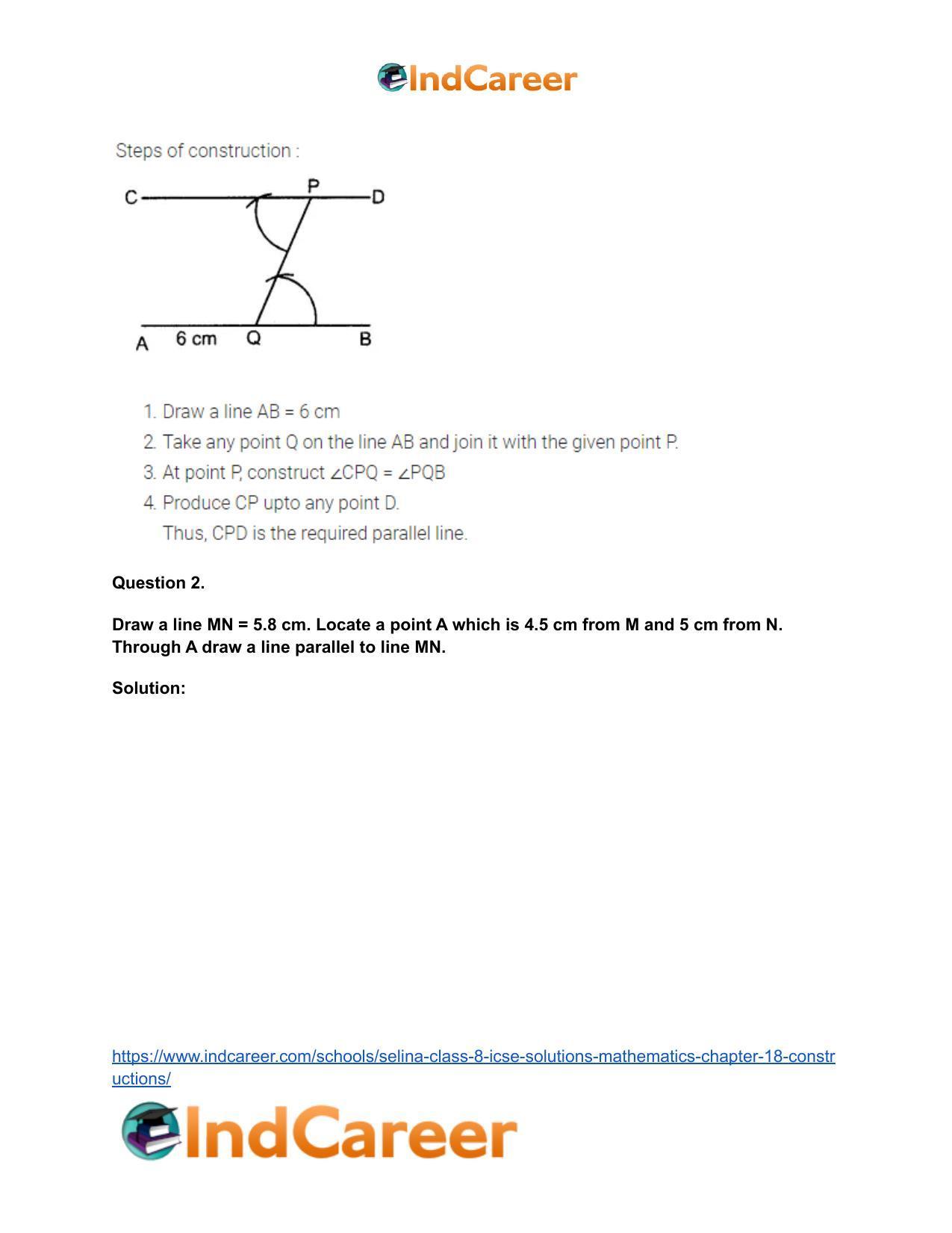 Selina Class 8 ICSE Solutions Mathematics : Chapter 18- Constructions - Page 21