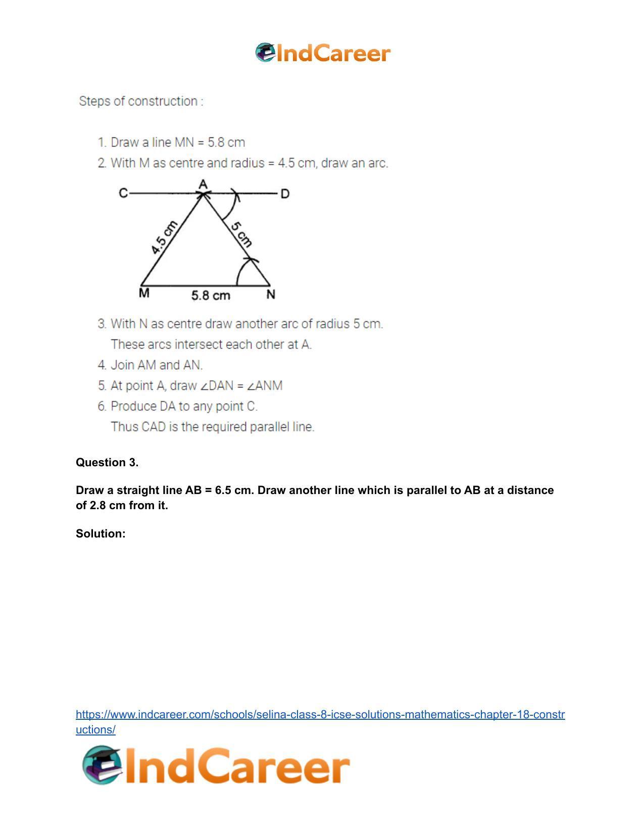 Selina Class 8 ICSE Solutions Mathematics : Chapter 18- Constructions - Page 22