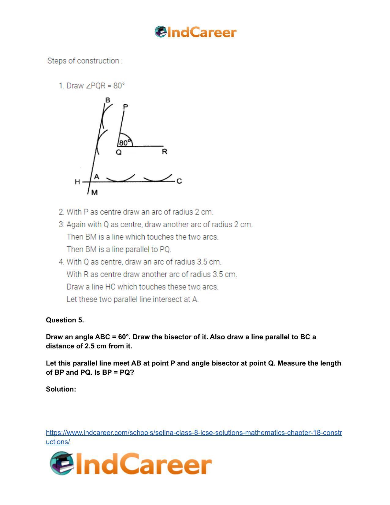 Selina Class 8 ICSE Solutions Mathematics : Chapter 18- Constructions - Page 24