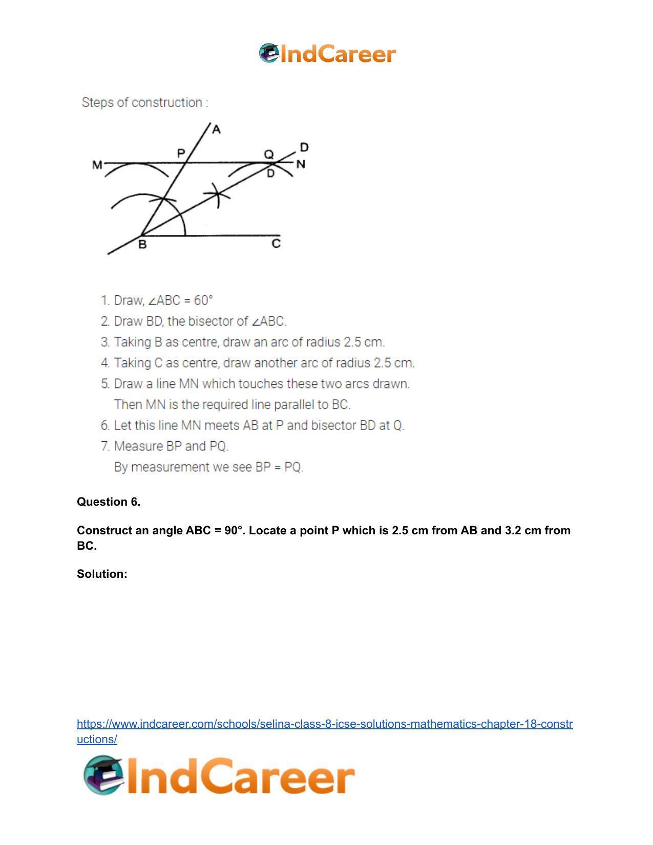 Selina Class 8 ICSE Solutions Mathematics : Chapter 18- Constructions - Page 25