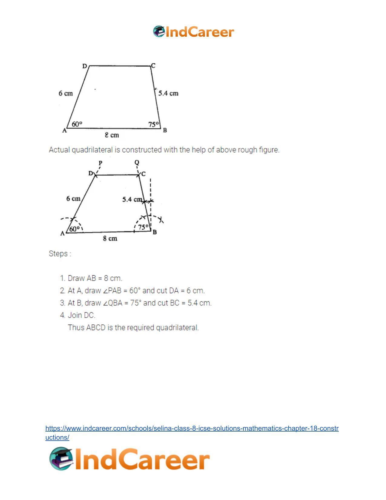 Selina Class 8 ICSE Solutions Mathematics : Chapter 18- Constructions - Page 30