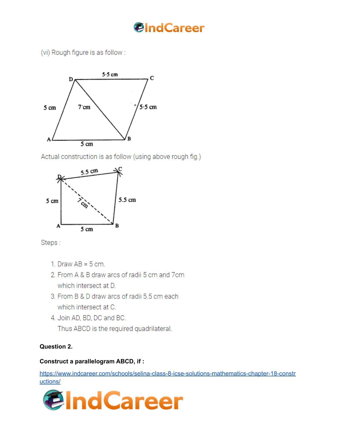 Selina Class 8 ICSE Solutions Mathematics : Chapter 18- Constructions - Page 33
