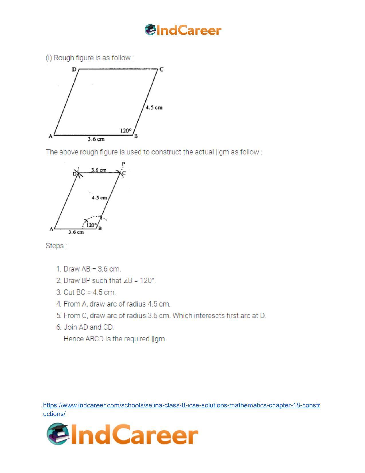Selina Class 8 ICSE Solutions Mathematics : Chapter 18- Constructions - Page 35