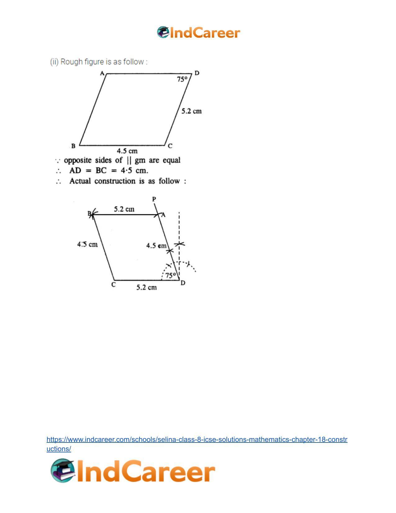 Selina Class 8 ICSE Solutions Mathematics : Chapter 18- Constructions - Page 36