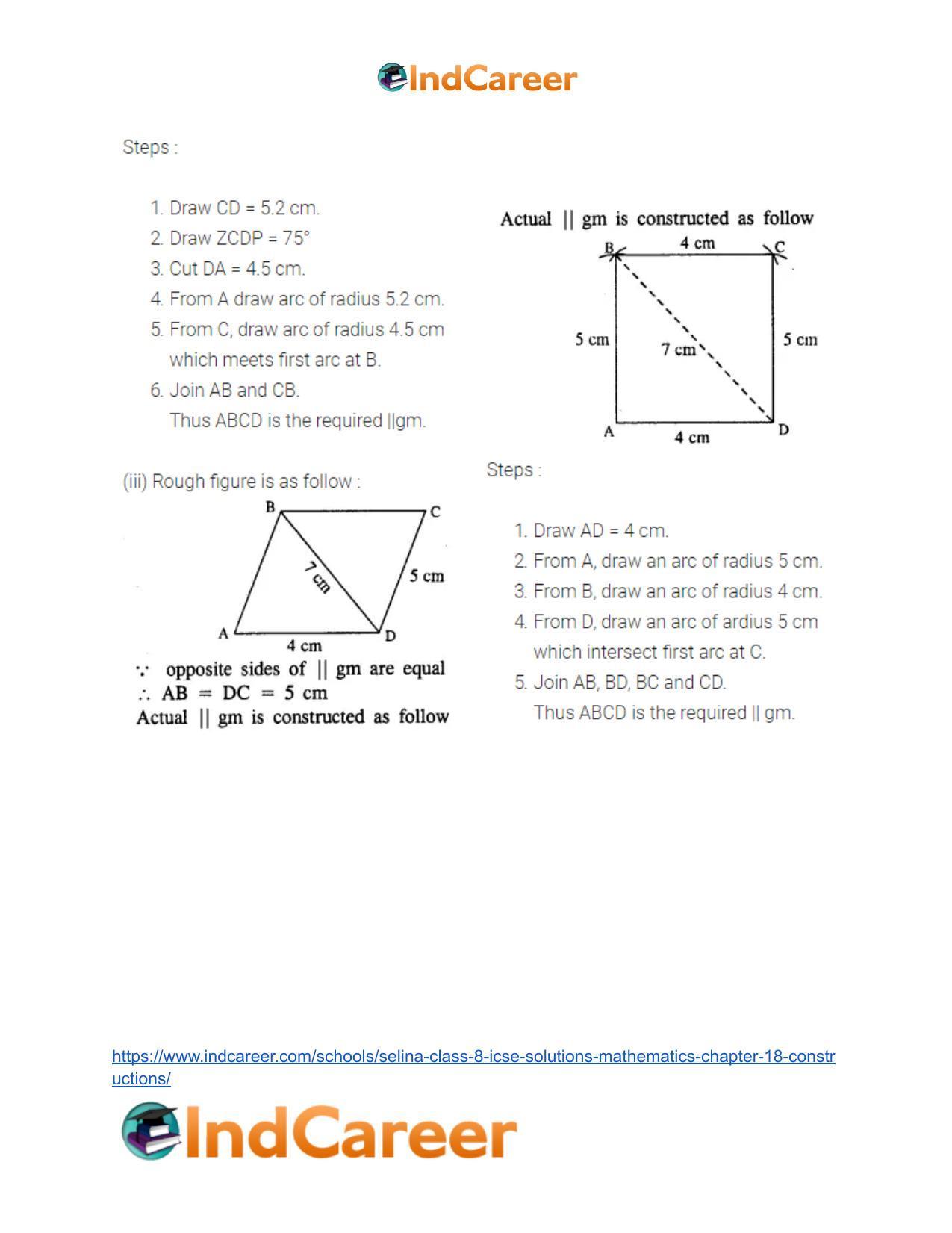 Selina Class 8 ICSE Solutions Mathematics : Chapter 18- Constructions - Page 37