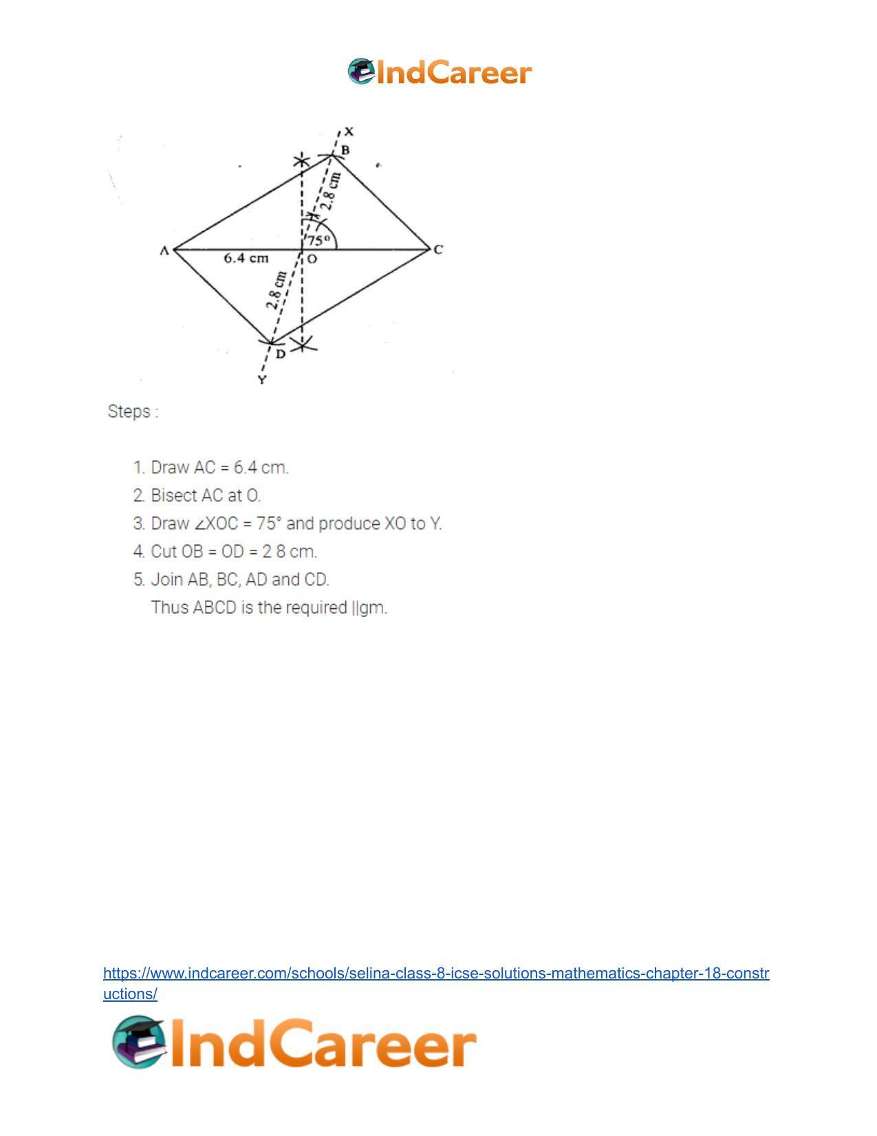 Selina Class 8 ICSE Solutions Mathematics : Chapter 18- Constructions - Page 40