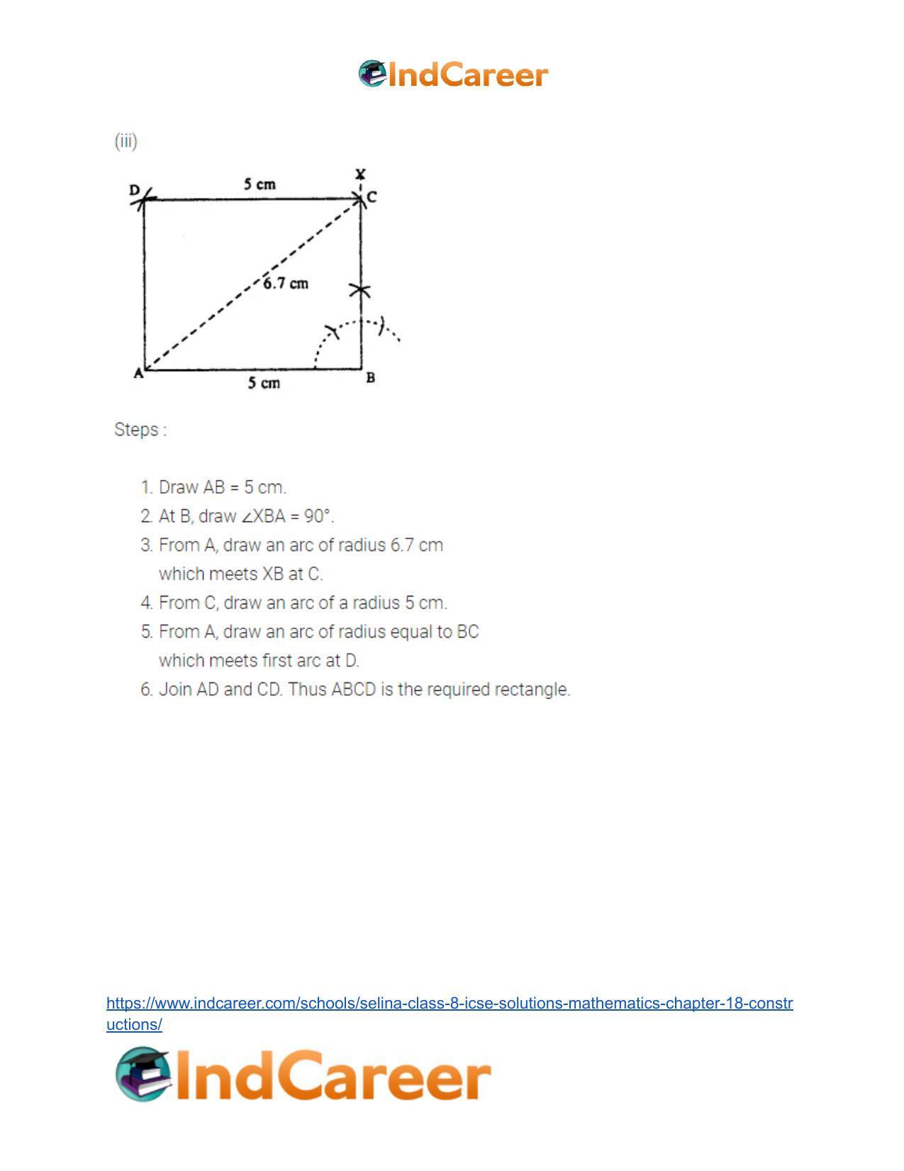 Selina Class 8 ICSE Solutions Mathematics : Chapter 18- Constructions - Page 45