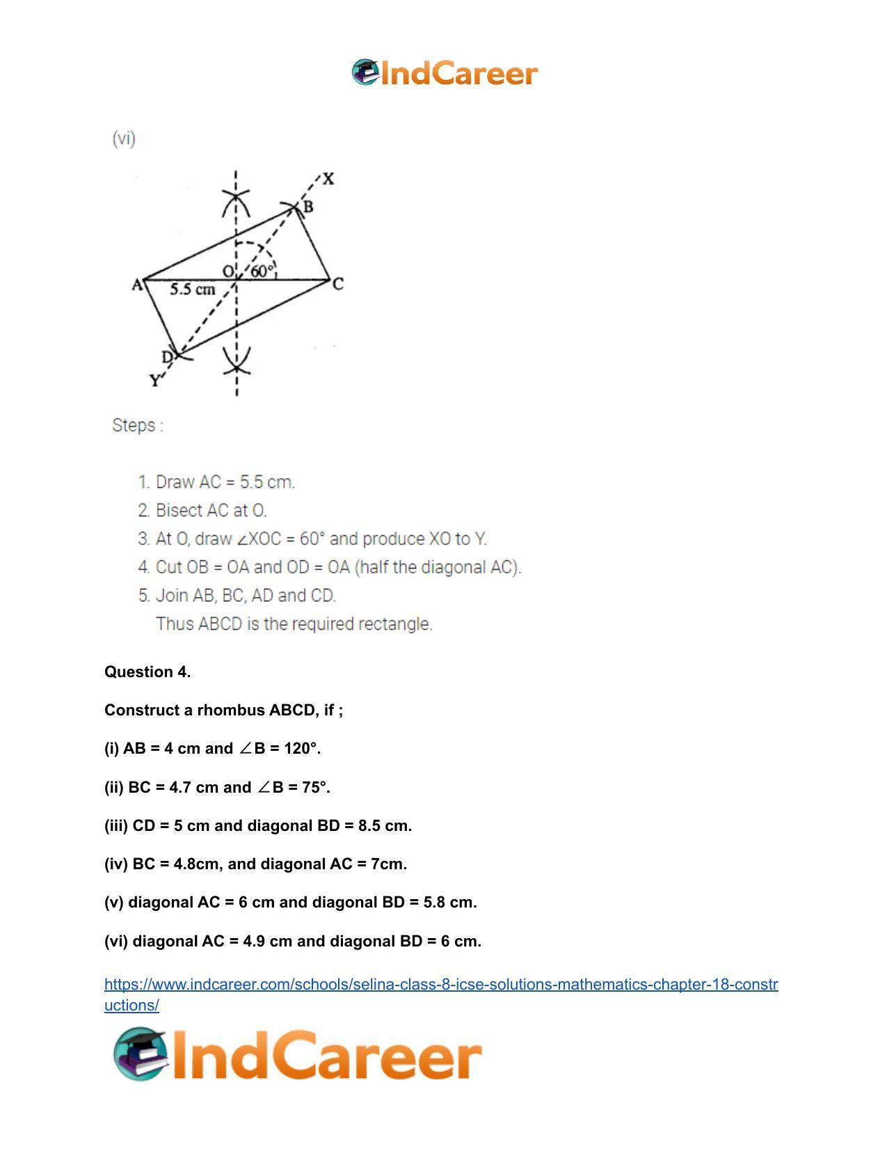Selina Class 8 ICSE Solutions Mathematics : Chapter 18- Constructions - Page 48