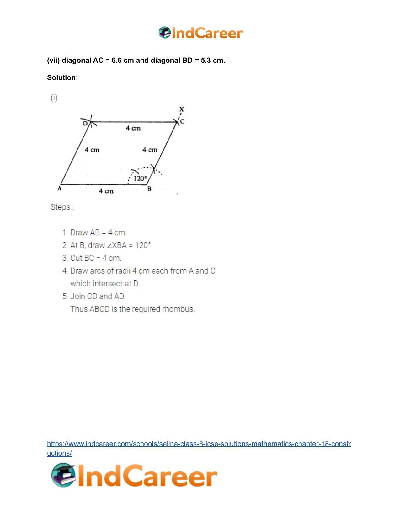Selina Class 8 ICSE Solutions Mathematics : Chapter 18- Constructions - Page 49
