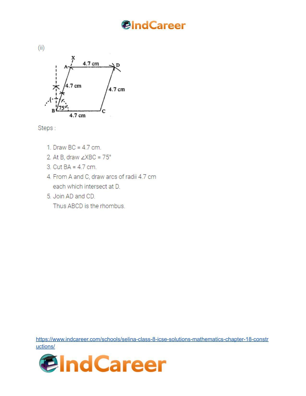 Selina Class 8 ICSE Solutions Mathematics : Chapter 18- Constructions - Page 50