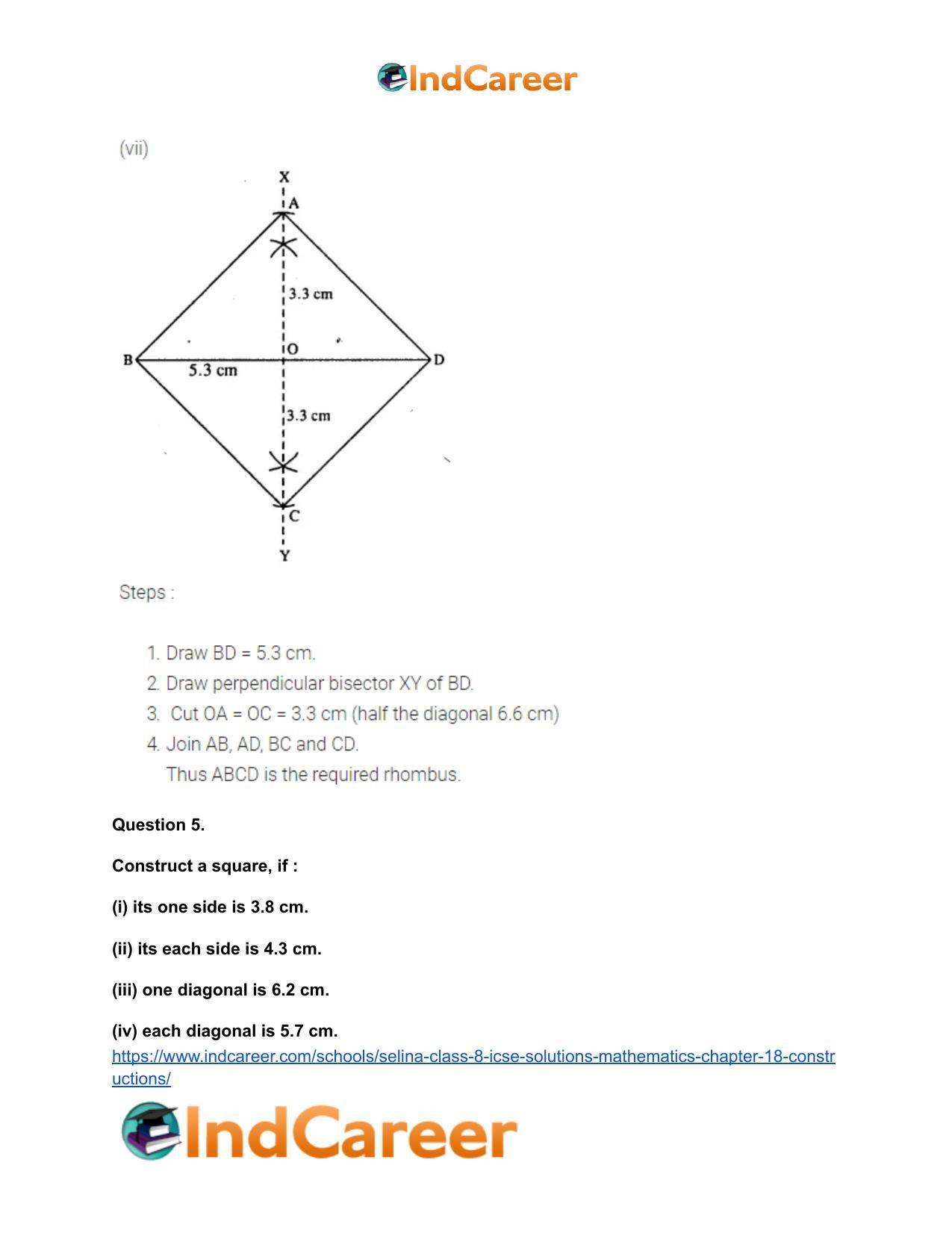 Selina Class 8 ICSE Solutions Mathematics : Chapter 18- Constructions - Page 55