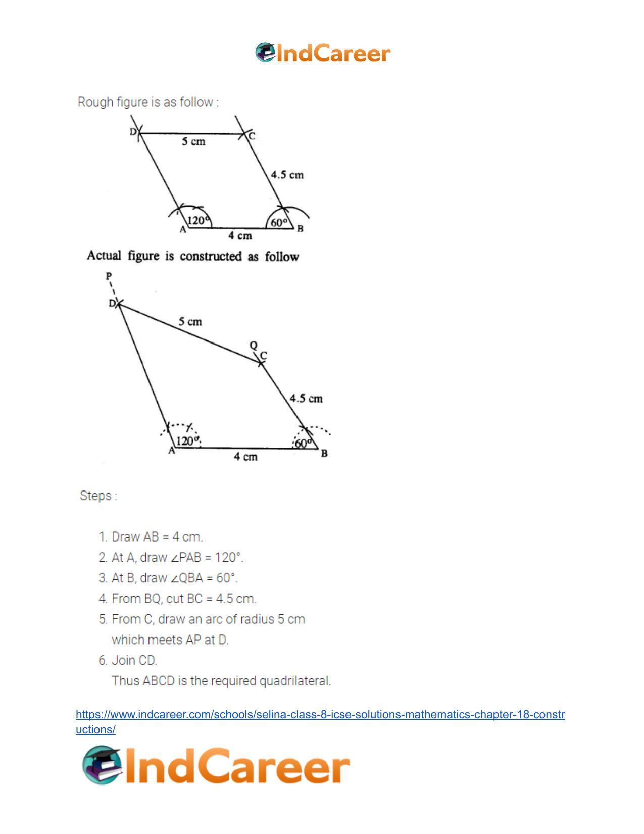 Selina Class 8 ICSE Solutions Mathematics : Chapter 18- Constructions - Page 60