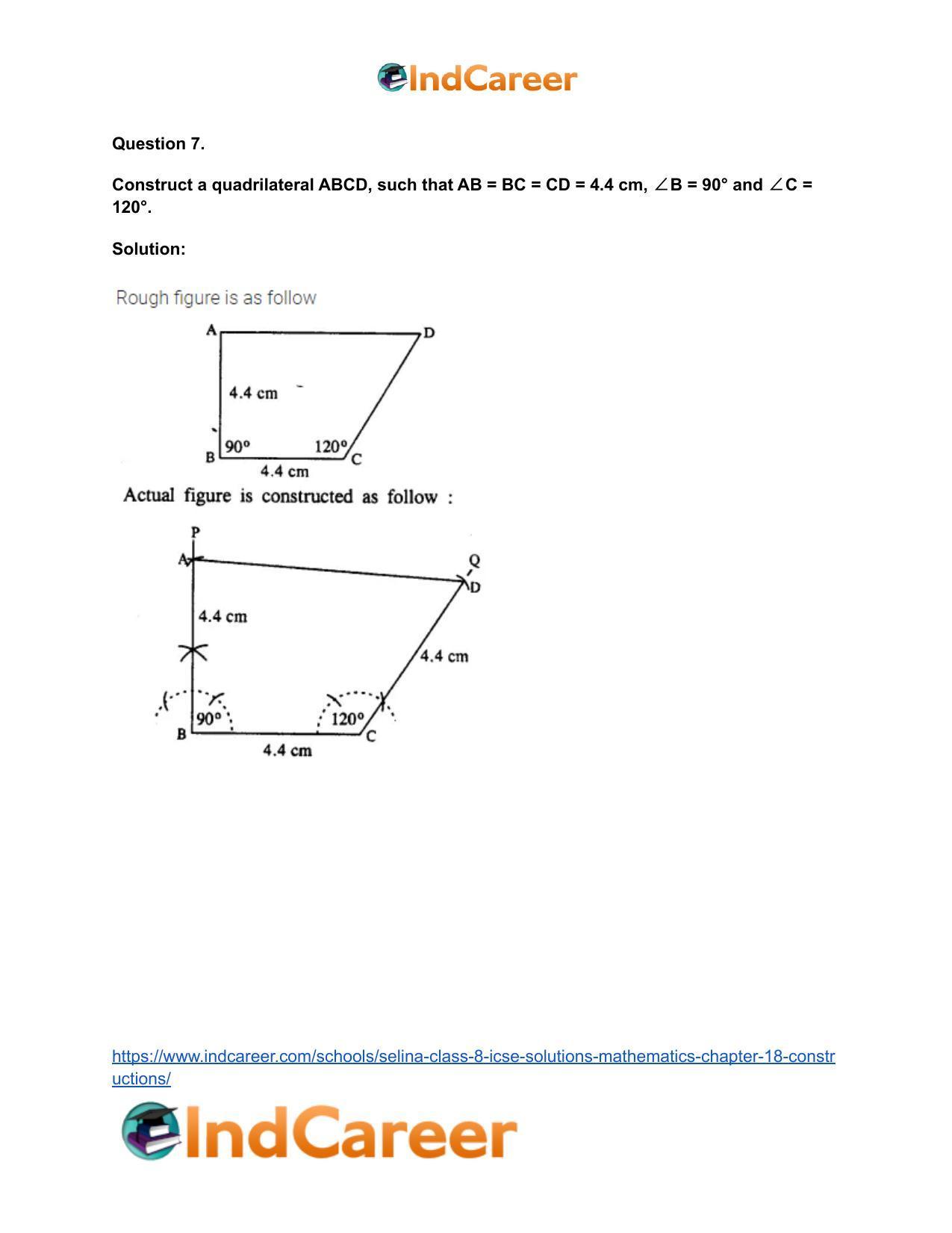 Selina Class 8 ICSE Solutions Mathematics : Chapter 18- Constructions - Page 61