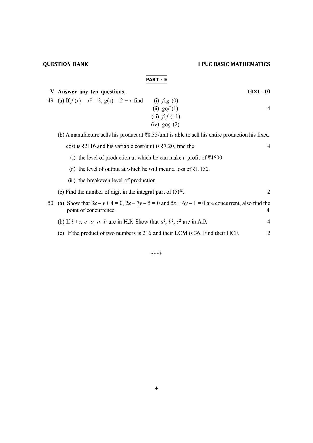 Karnataka 1st PUC Question Bank for Basic Maths - Page 8
