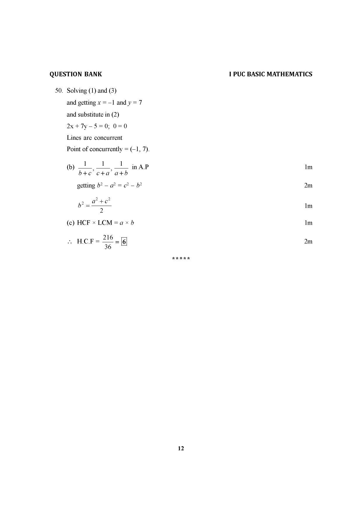 Karnataka 1st PUC Question Bank for Basic Maths - Page 16