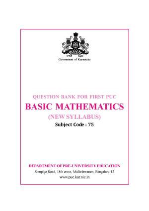 Karnataka 1st PUC Question Bank for Basic Maths