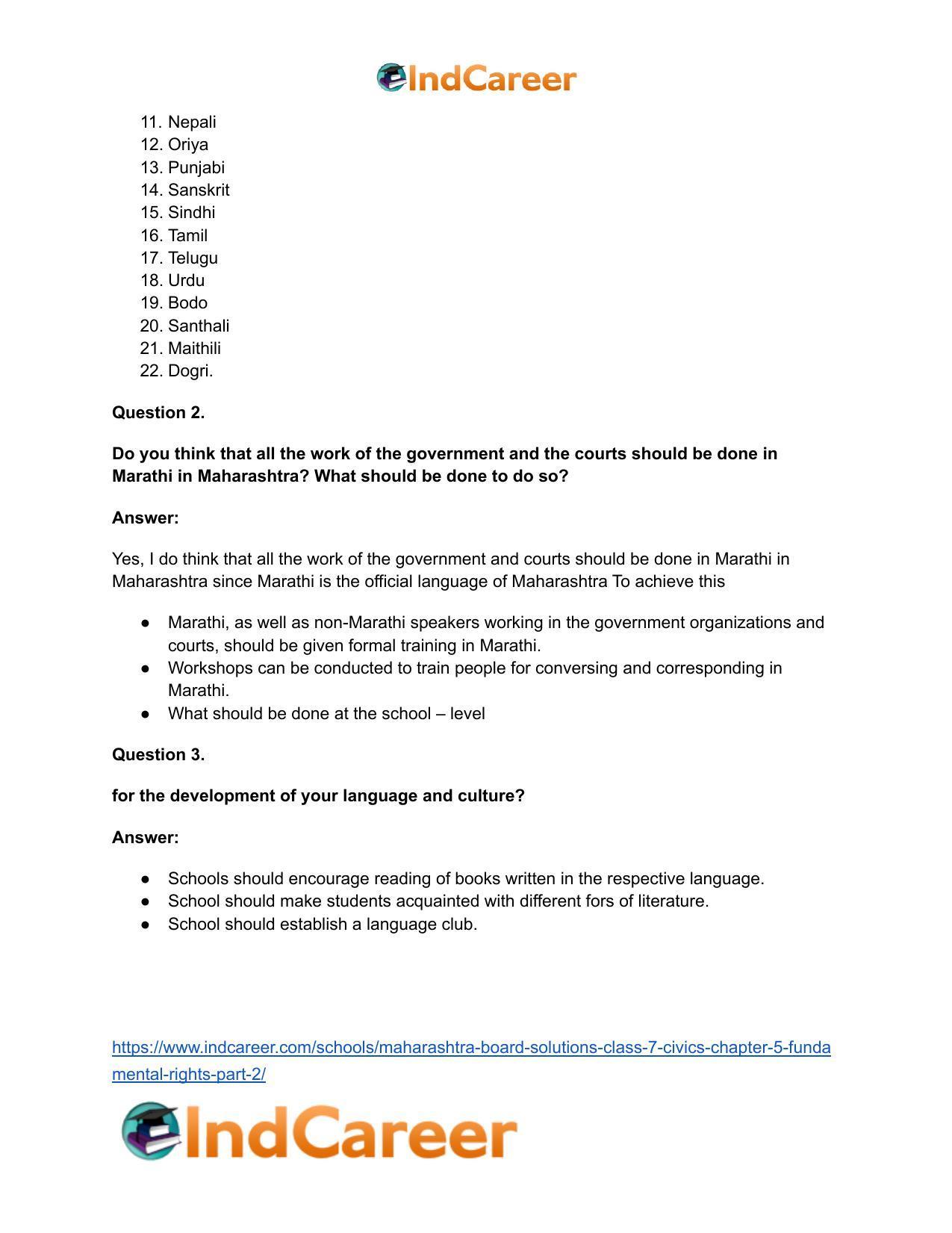 Maharashtra Board Solutions Class 7-Civics: Chapter 5- Fundamental Rights Part 2 - Page 11