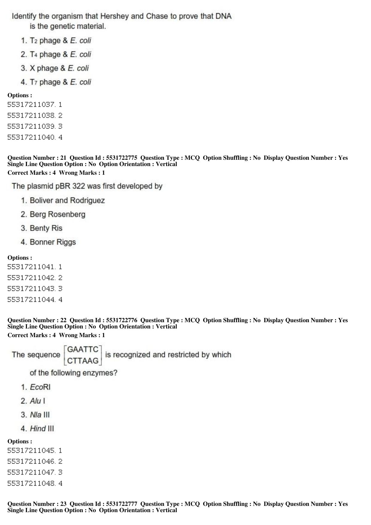 ICAR AIEEA PG 2019 PLANT BIOTECHNOLOGY Question Paper - Page 8