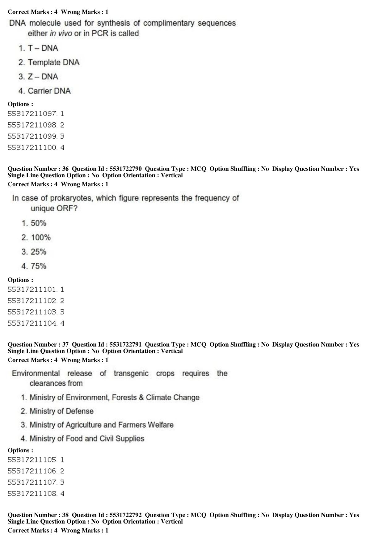 ICAR AIEEA PG 2019 PLANT BIOTECHNOLOGY Question Paper - Page 13