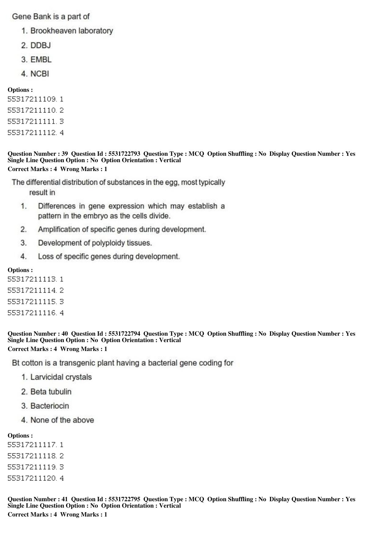 ICAR AIEEA PG 2019 PLANT BIOTECHNOLOGY Question Paper - Page 14