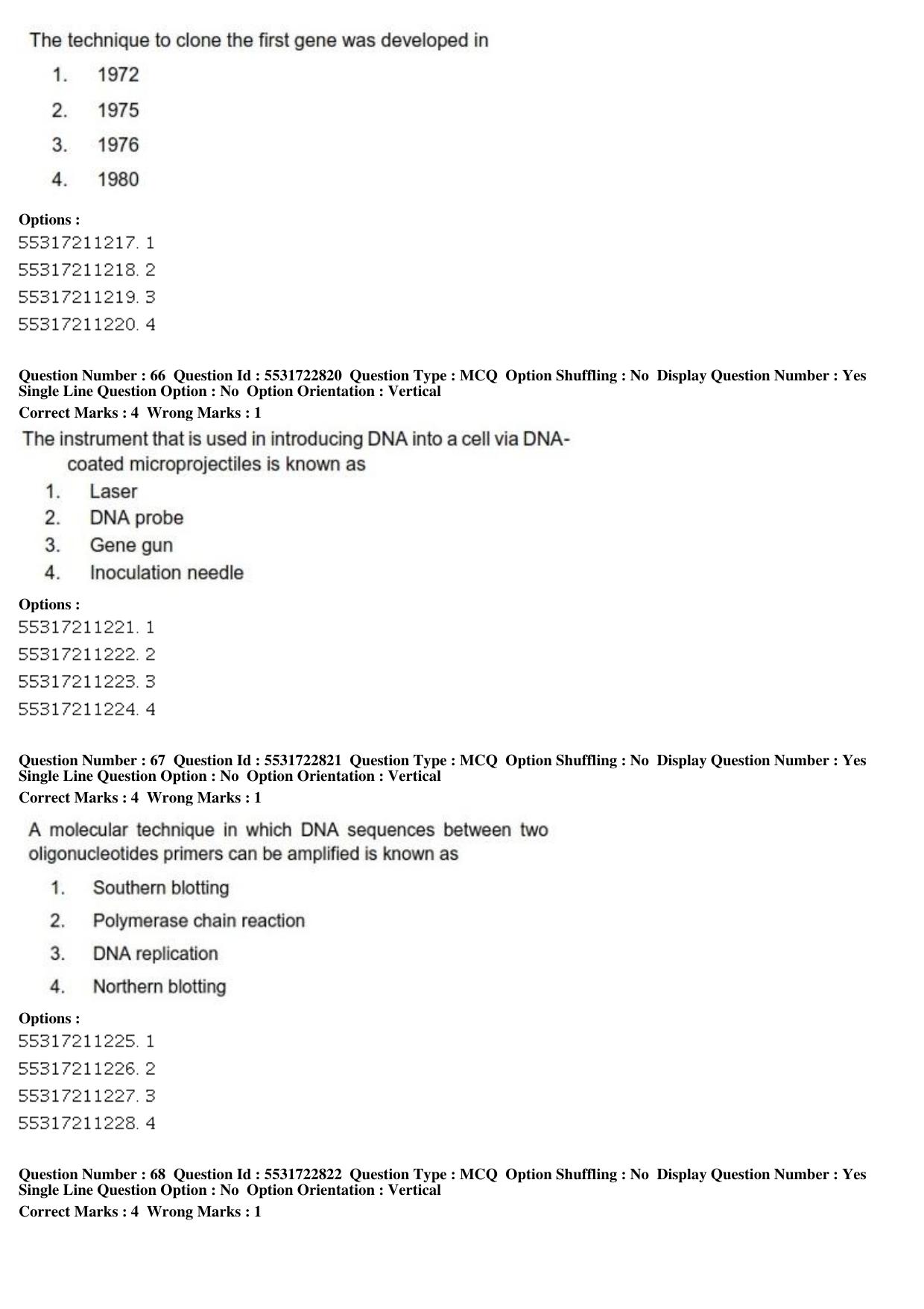 ICAR AIEEA PG 2019 PLANT BIOTECHNOLOGY Question Paper - Page 23