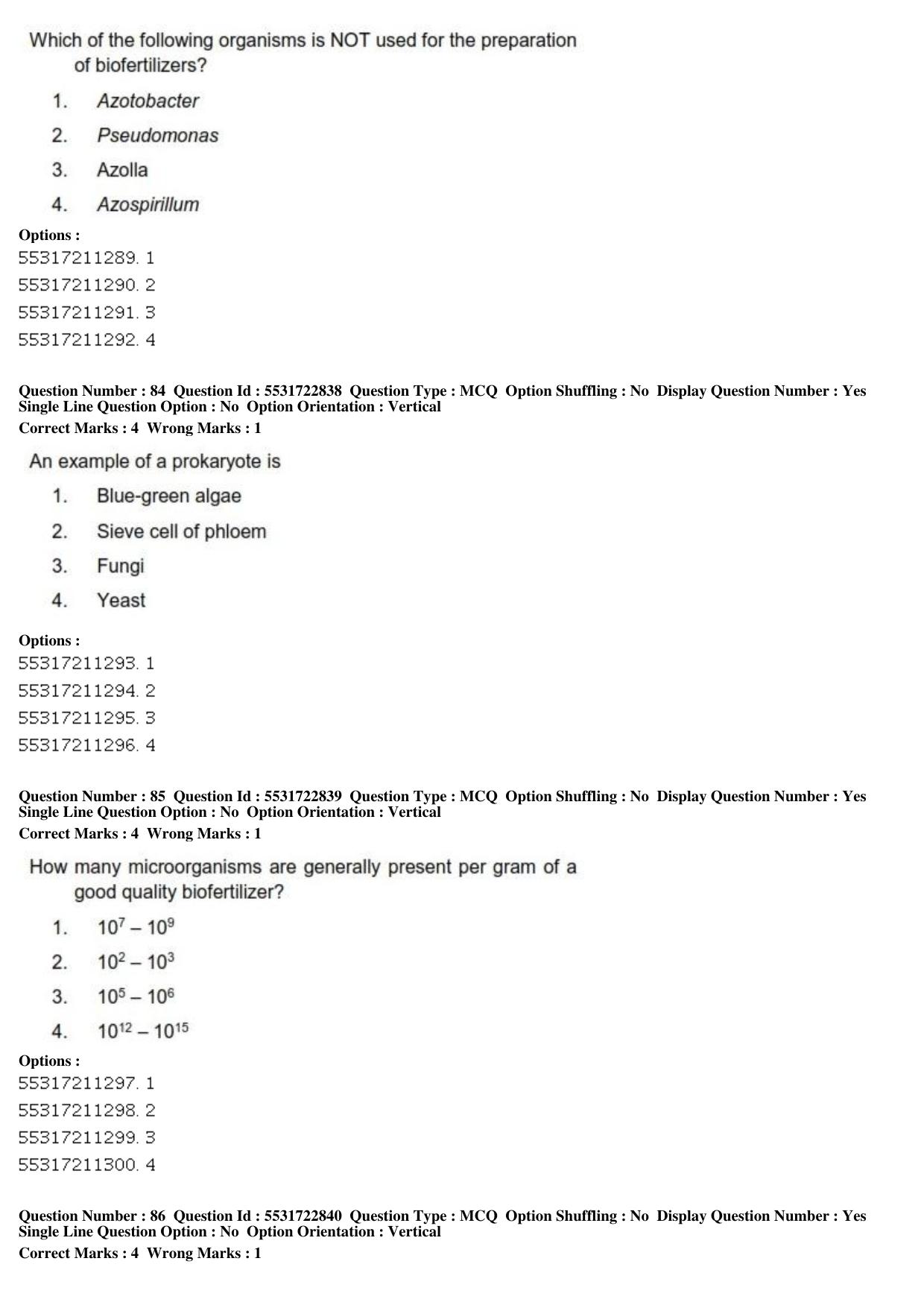 ICAR AIEEA PG 2019 PLANT BIOTECHNOLOGY Question Paper - Page 29