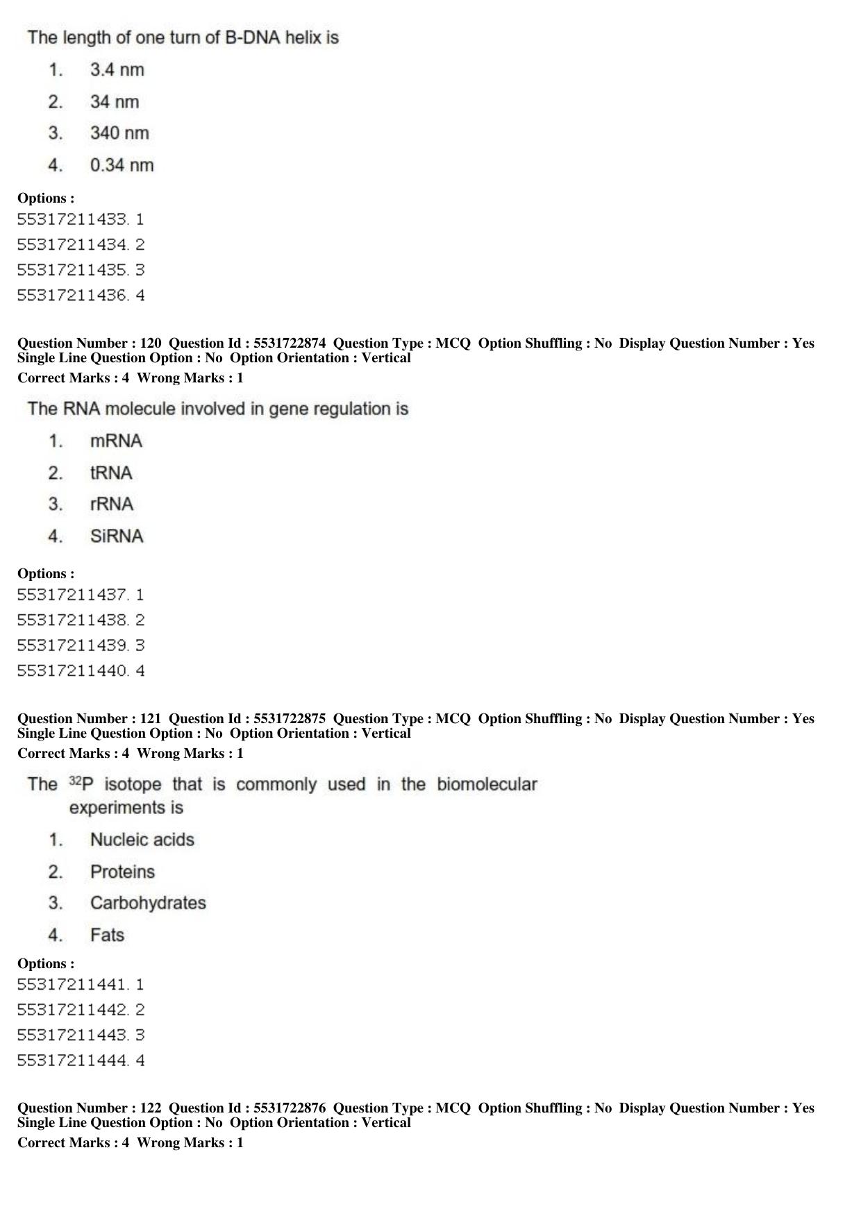 ICAR AIEEA PG 2019 PLANT BIOTECHNOLOGY Question Paper - Page 41
