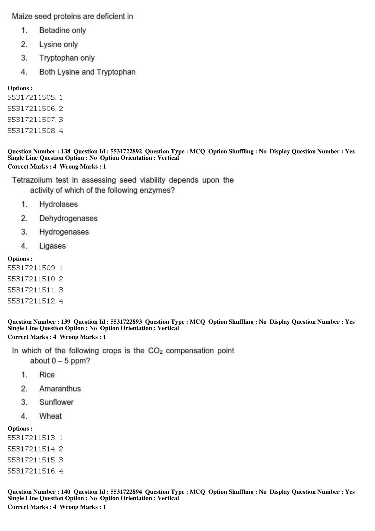 ICAR AIEEA PG 2019 PLANT BIOTECHNOLOGY Question Paper - Page 47
