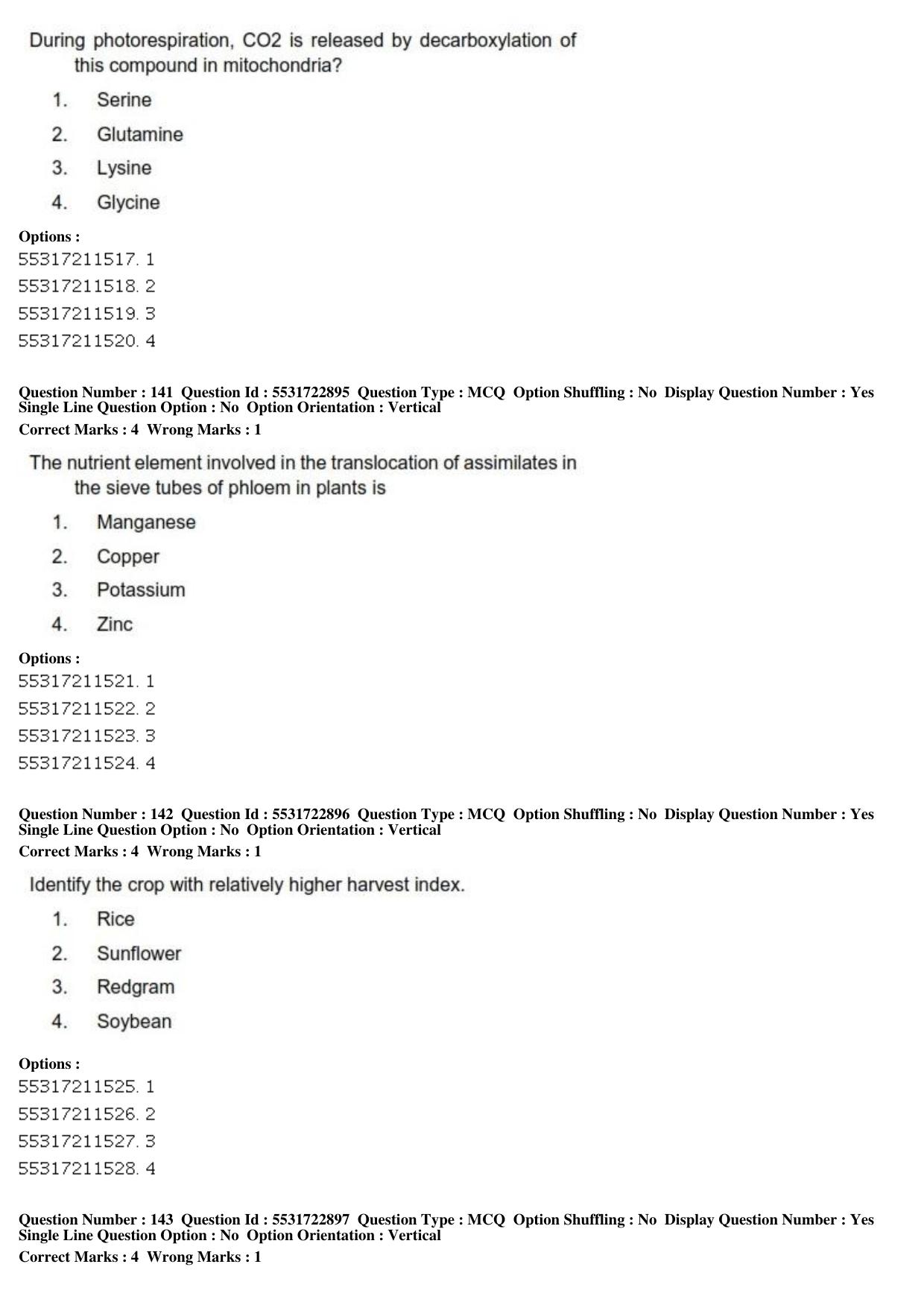 ICAR AIEEA PG 2019 PLANT BIOTECHNOLOGY Question Paper - Page 48