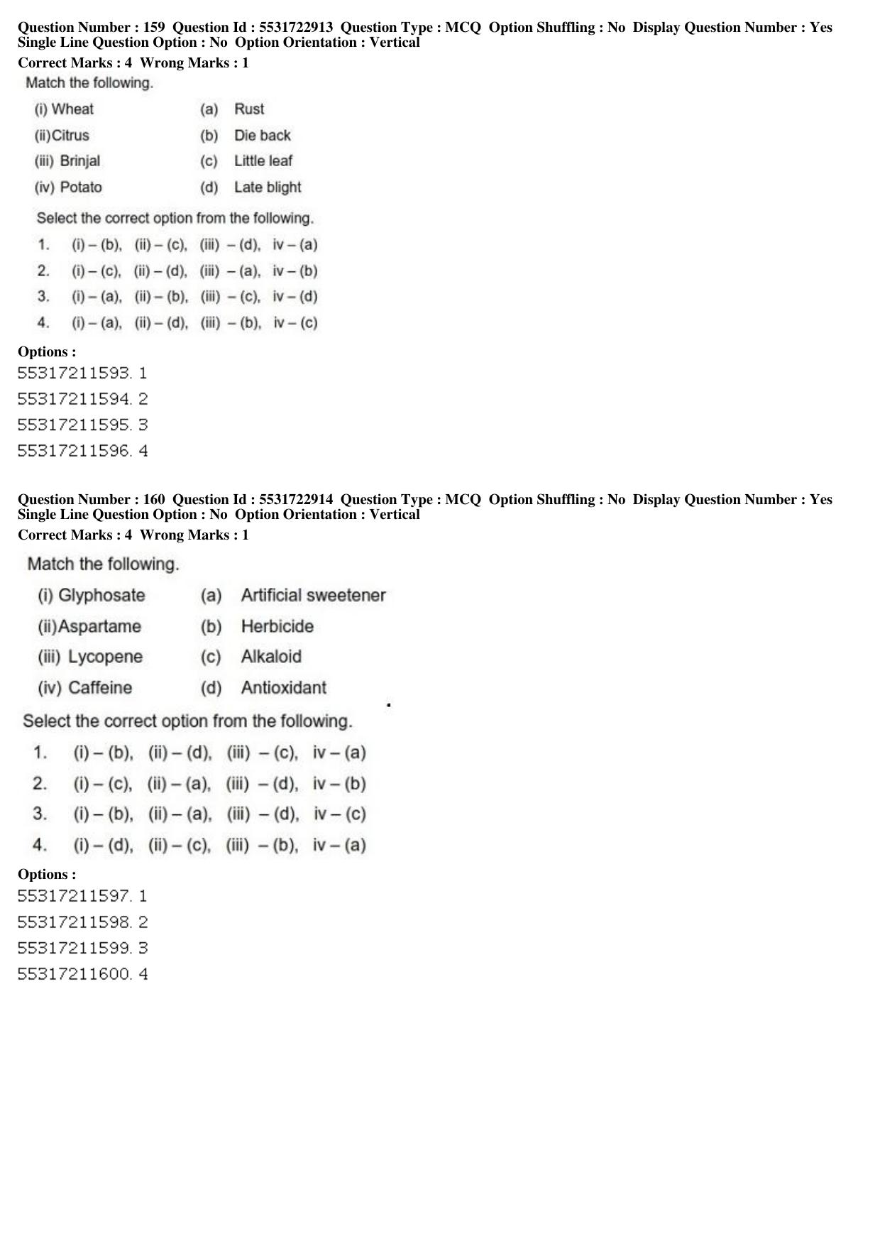 ICAR AIEEA PG 2019 PLANT BIOTECHNOLOGY Question Paper - Page 55