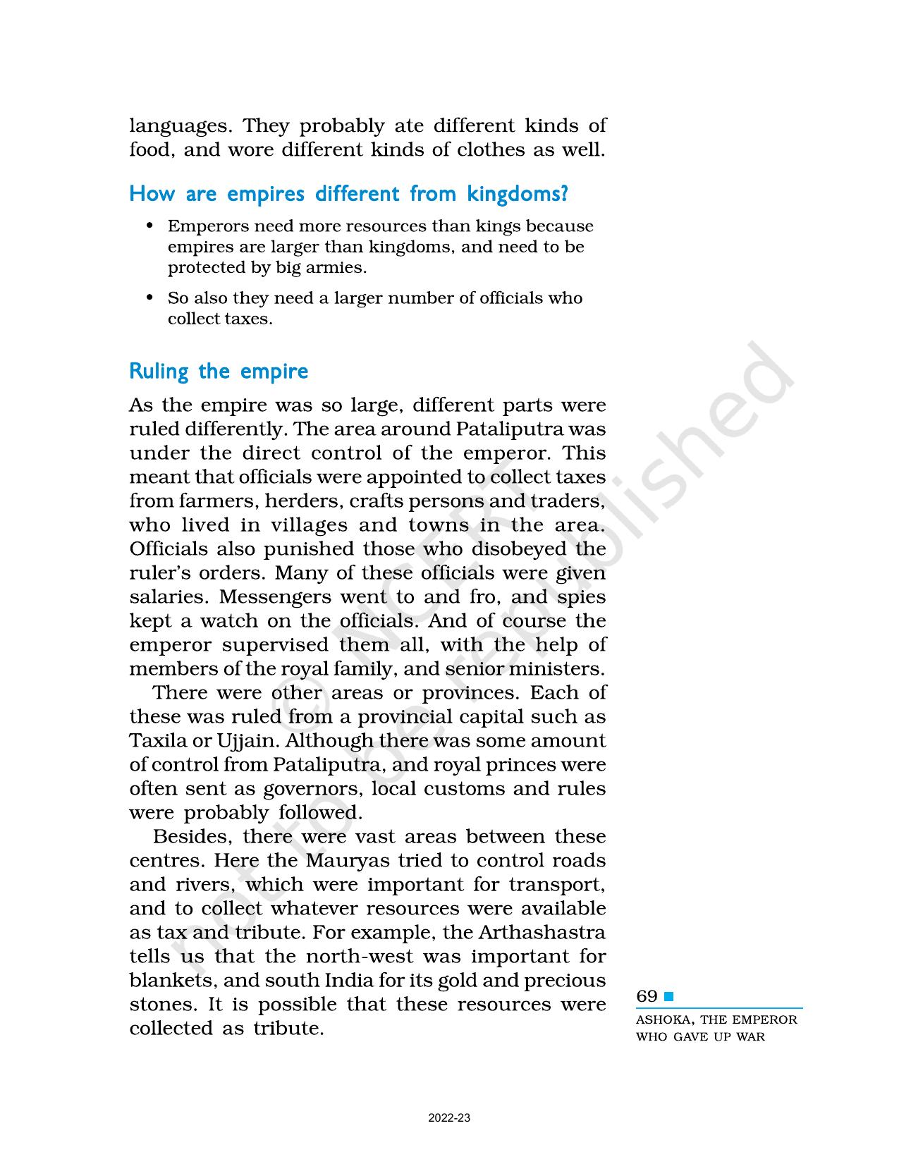 NCERT Book for Class 6 Social Science(History) : Chapter 7-Ashoka, The Emperor who Gave up War - Page 3