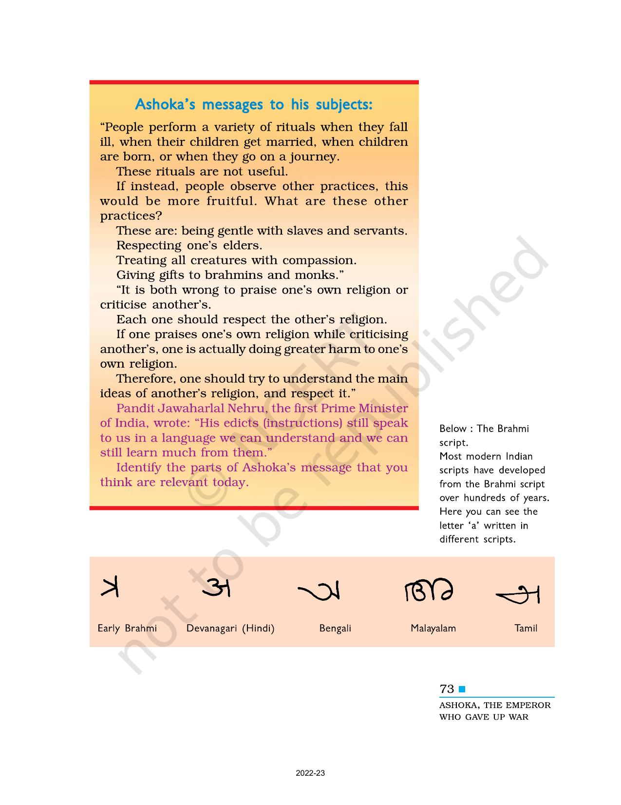 NCERT Book for Class 6 Social Science(History) : Chapter 7-Ashoka, The Emperor who Gave up War - Page 7