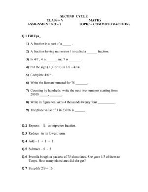 Worksheet for Class 5 Maths Assignment 31