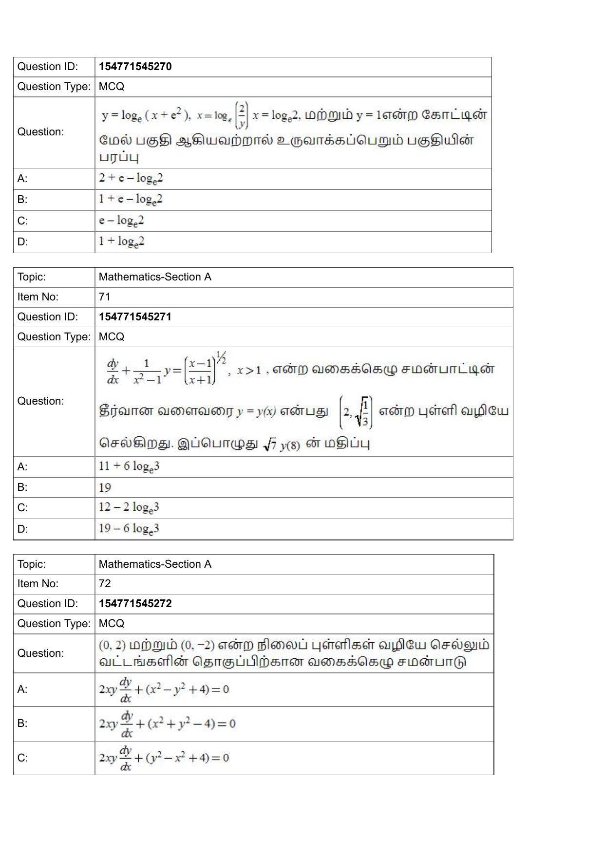 JEE Mains 2022: BTech Tamil (S.22)(Shift 2) 28-07-2022 Question Paper - Page 31