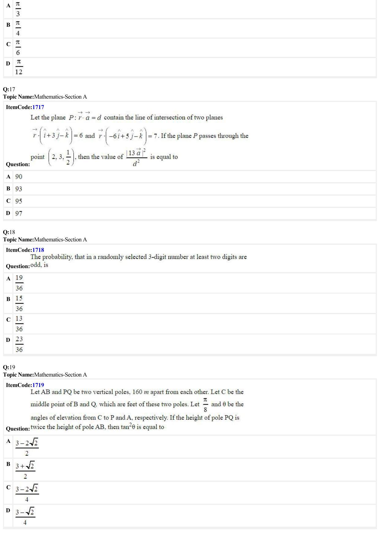 JEE Mains 2022: BTech English (Shift 1) 28-06-2022 Question Paper - Page 5