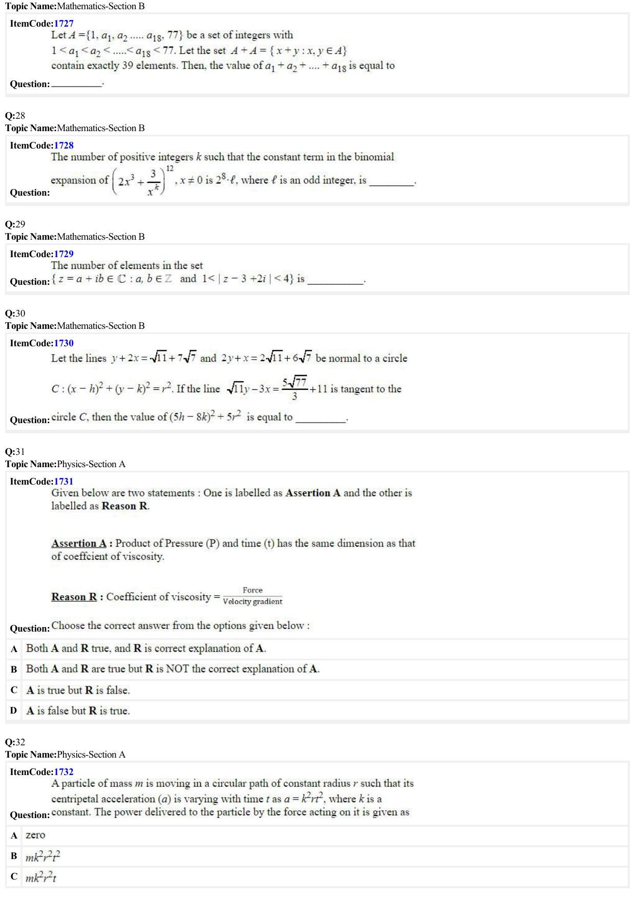 JEE Mains 2022: BTech English (Shift 1) 28-06-2022 Question Paper - Page 7