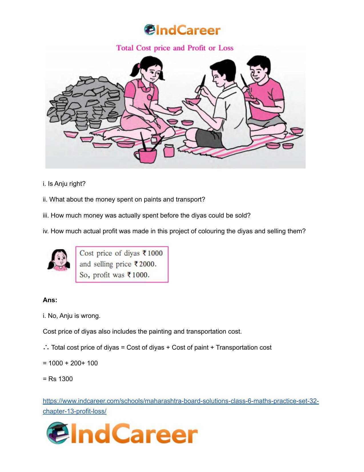 Maharashtra Board Solutions Class 6-Maths (Practice Set 32): Chapter 13- Profit-Loss - Page 7