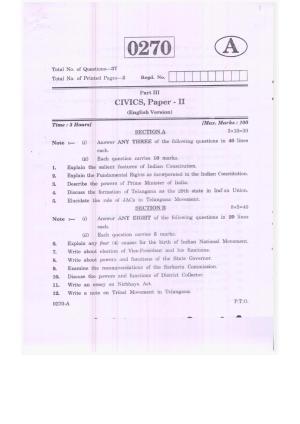 TS Inter 2nd Year Civics Model Paper 2023 (PDF)