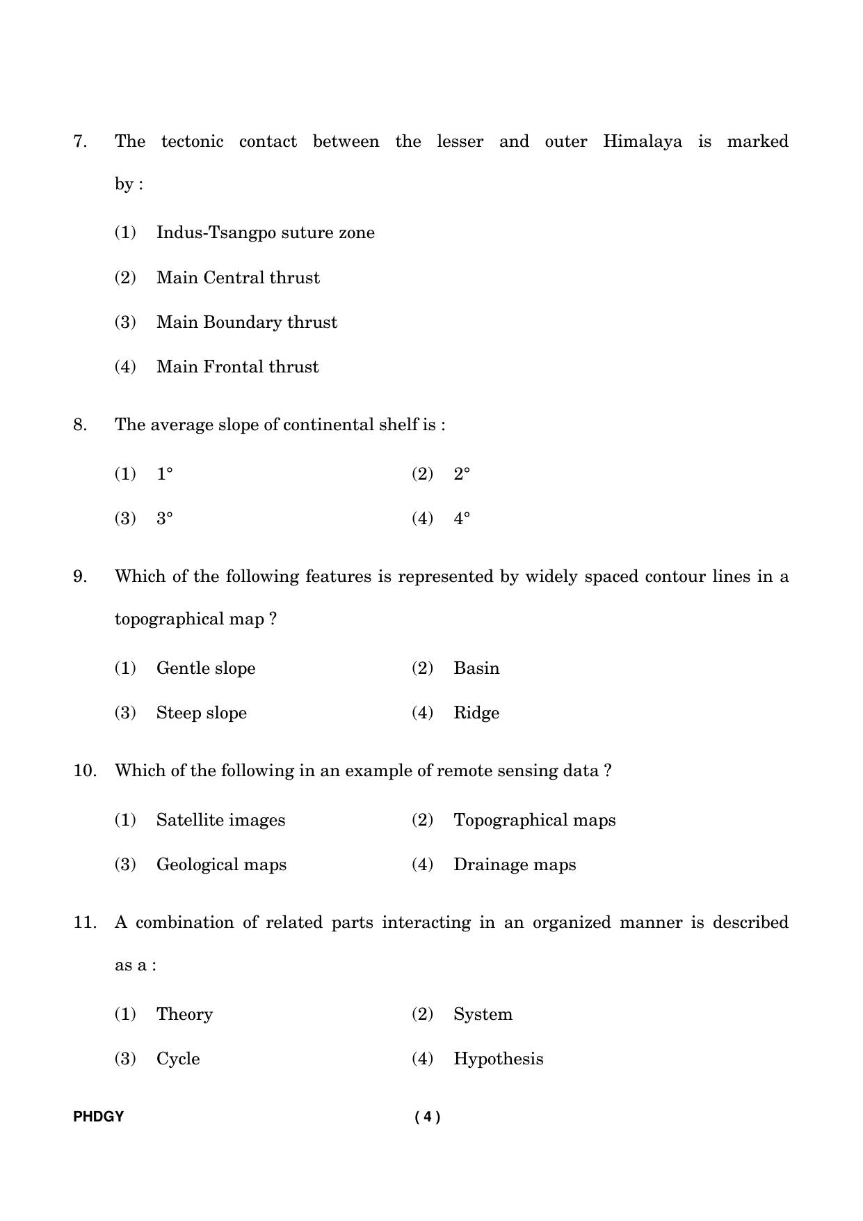 IGNOU PhD Entrance Test Ph. D. (Geology) Entrance Test, July, 2023 Question Paper - Page 5