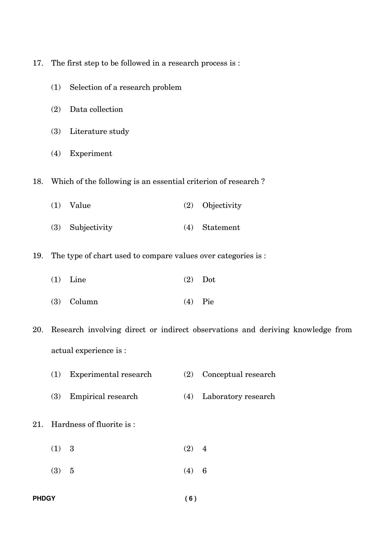 IGNOU PhD Entrance Test Ph. D. (Geology) Entrance Test, July, 2023 Question Paper - Page 7