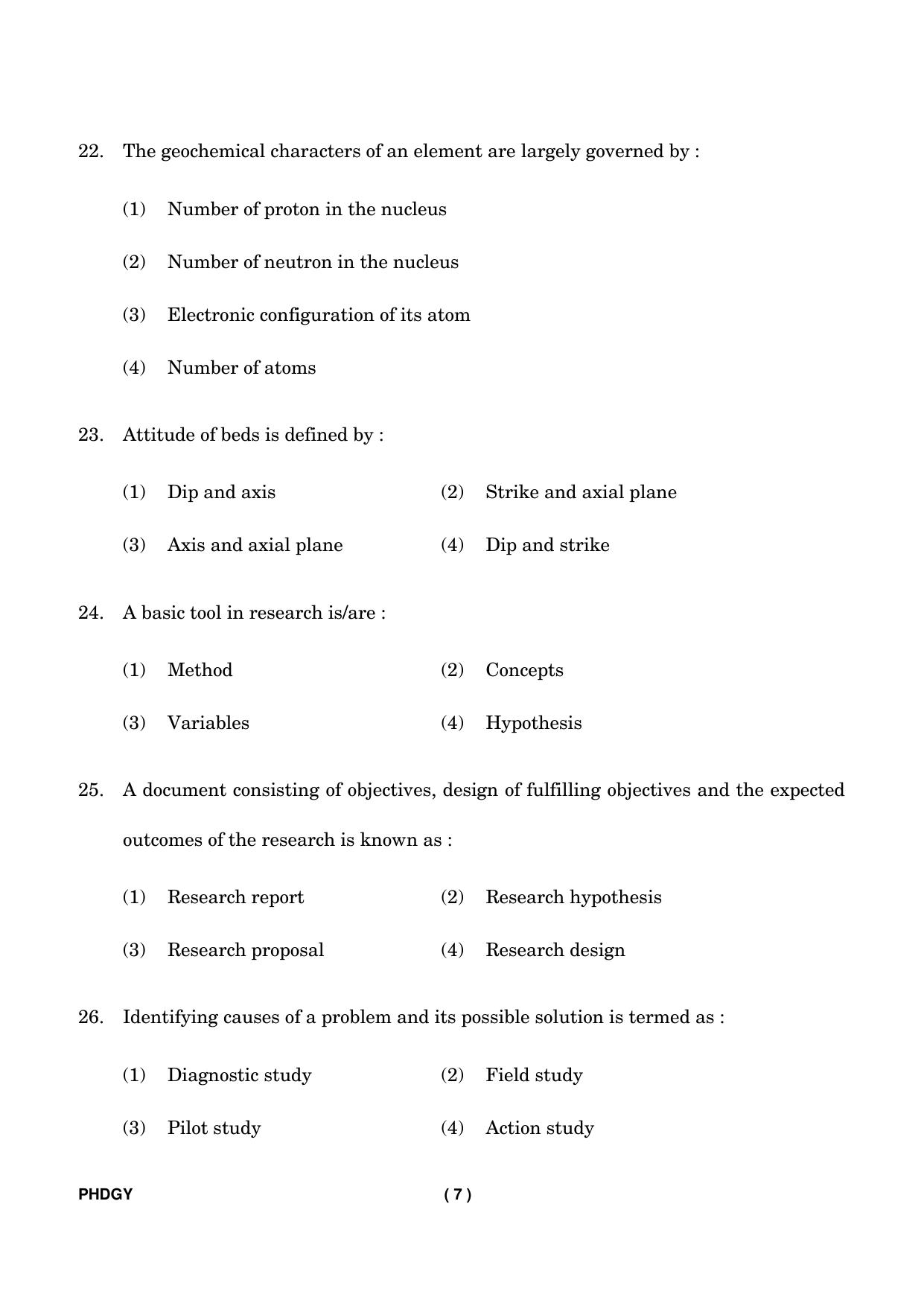 IGNOU PhD Entrance Test Ph. D. (Geology) Entrance Test, July, 2023 Question Paper - Page 8