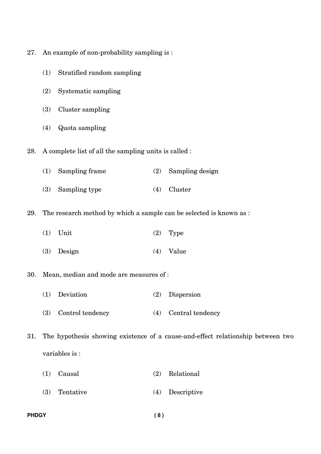 IGNOU PhD Entrance Test Ph. D. (Geology) Entrance Test, July, 2023 Question Paper - Page 9